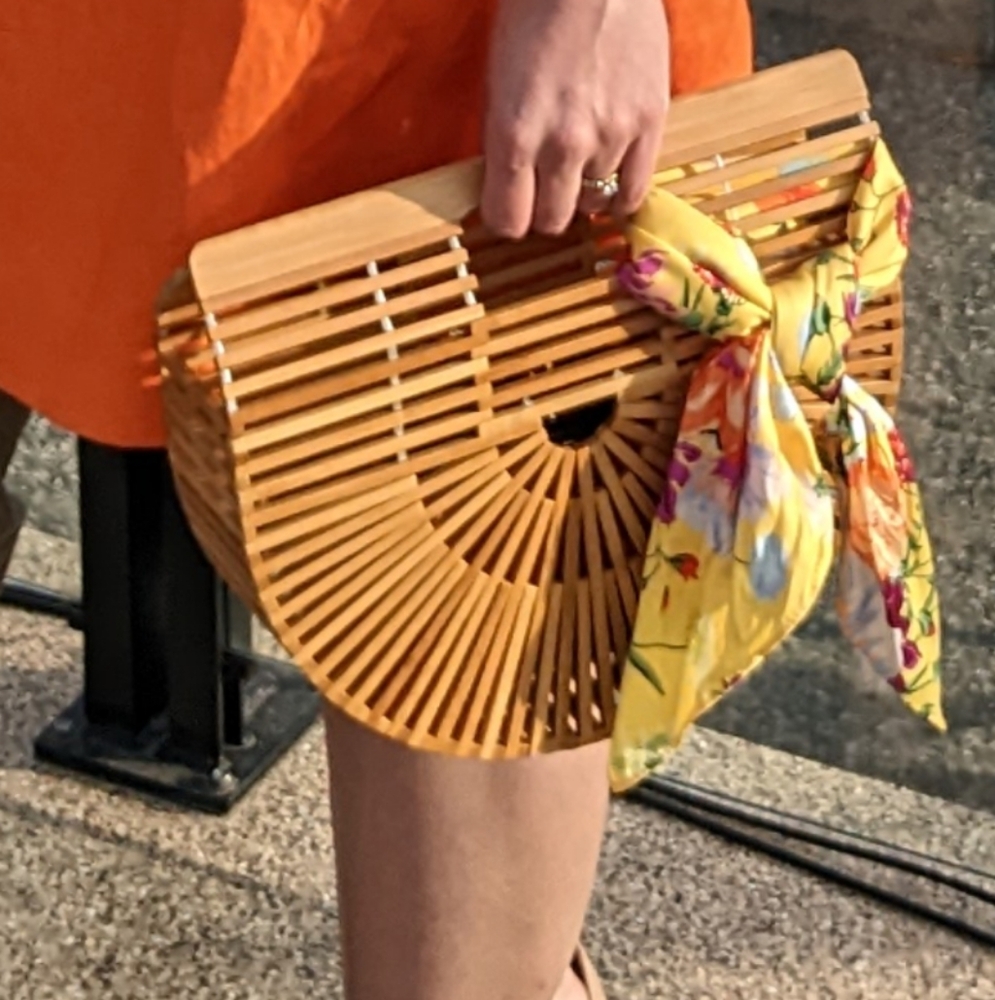 Chic Bamboo Half-Moon Bag